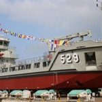 Vietnam bota el nuevo buque multipropósito Damen RoRo 5612 para la marina vietnamita.