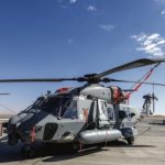 El helicóptero NH90 se presenta en el Salón Mundial de la Defensa 2024 de Arabia Saudí.