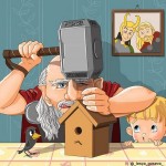Esta artista rusa imagina a los superhéroes en su vejez